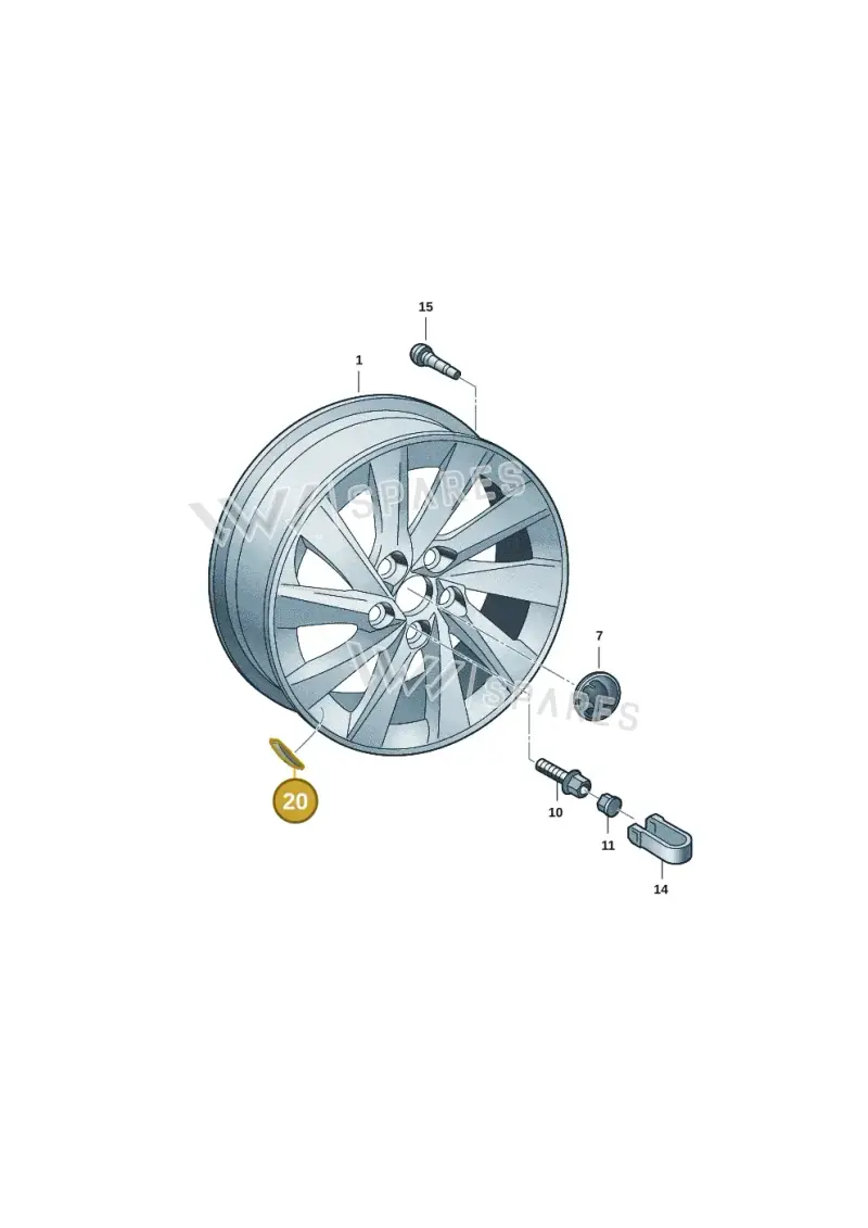 1K0601187E — Skoda Superb Combi (2023-) diagram 3p0601060, position 20
