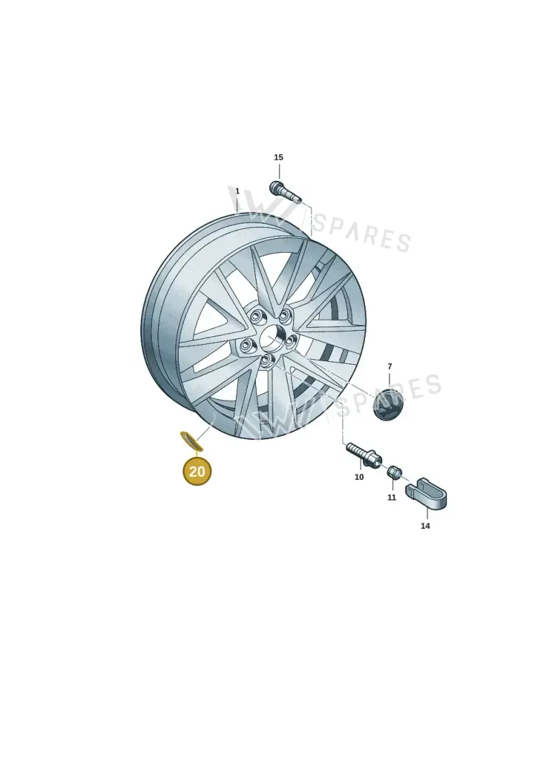 1K0601187E — Skoda Fabia (2021-) diagram 6vn601050, position 20