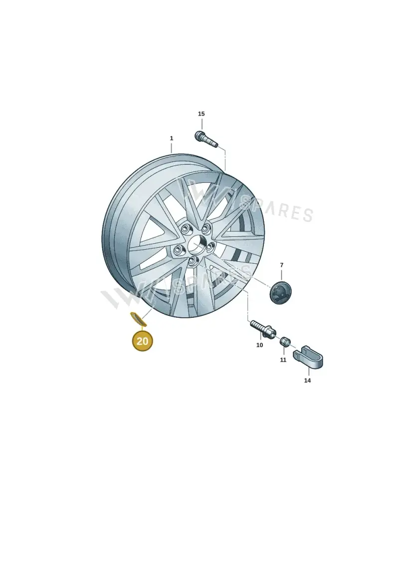 1K0601188E — Skoda Fabia (2021-) diagram 6vn601050, position 20