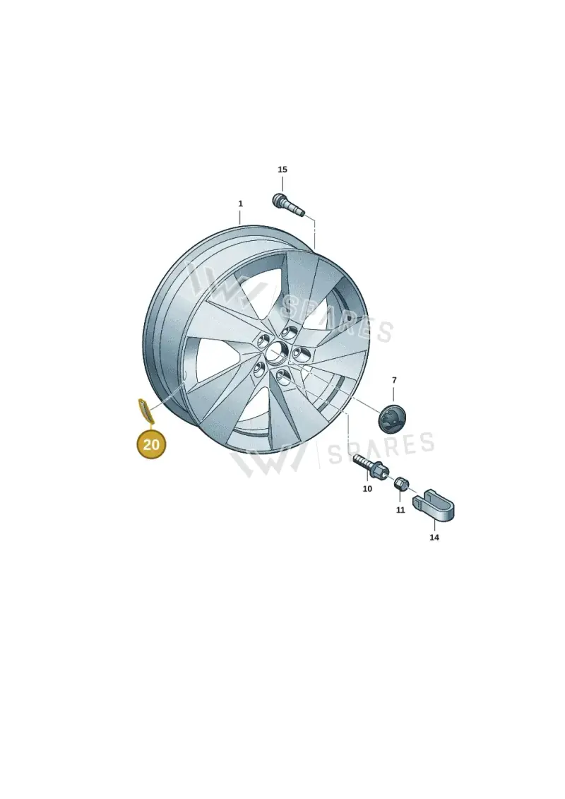 1K0601190A — Skoda Kodiaq (2024-) diagram 57h601070, position 20