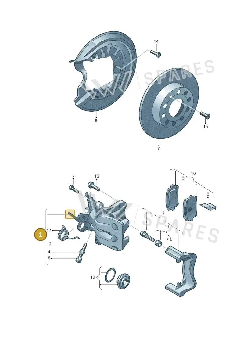 1K0615424M — Skoda Superb (2013-2015) diagram 409615600, position 1