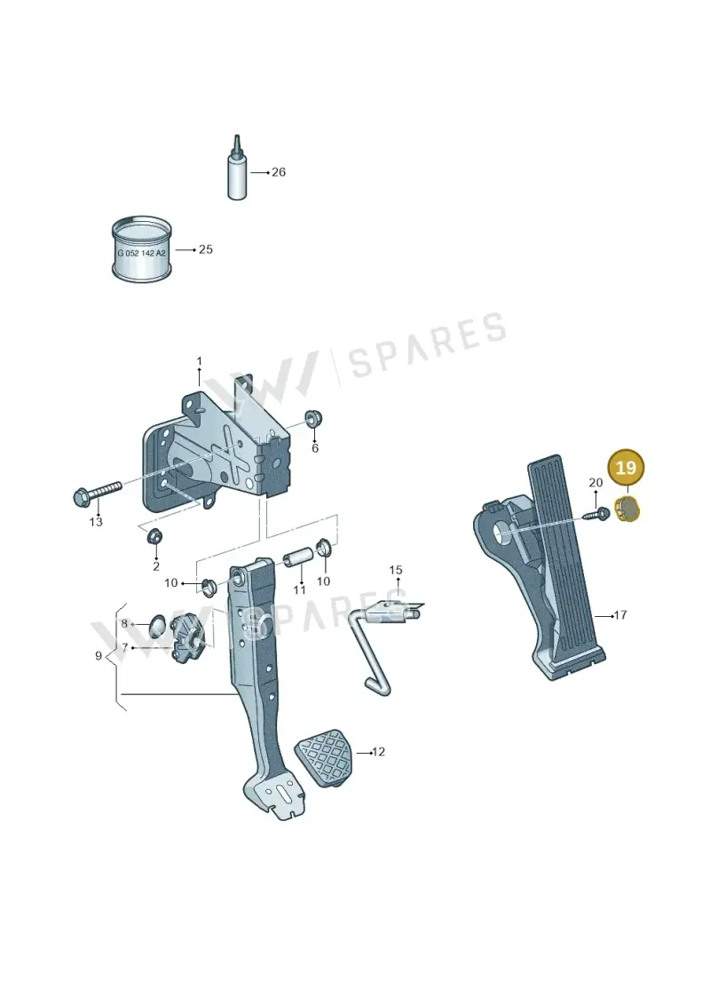 1K0721989 — Skoda Yeti (2013-2017) diagram 632721600, position 19