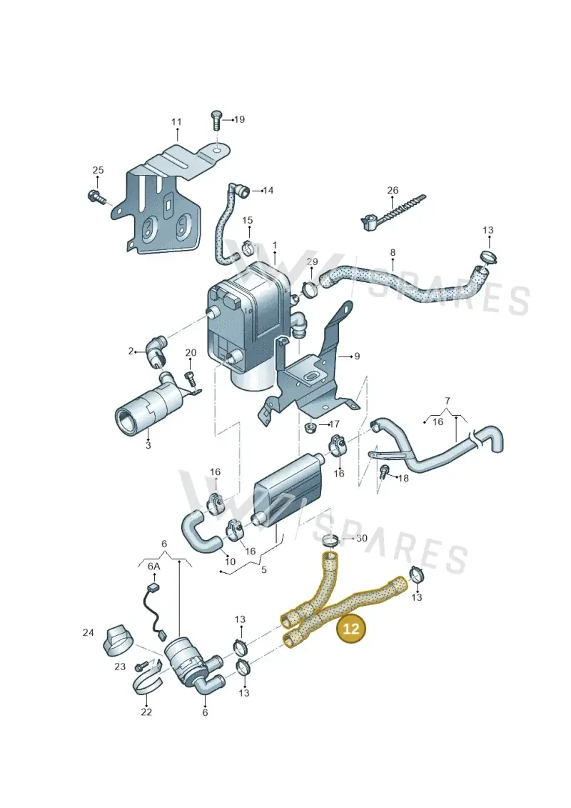 1K0819350K — Skoda Superb (2013-2015) diagram 649819700, position 12