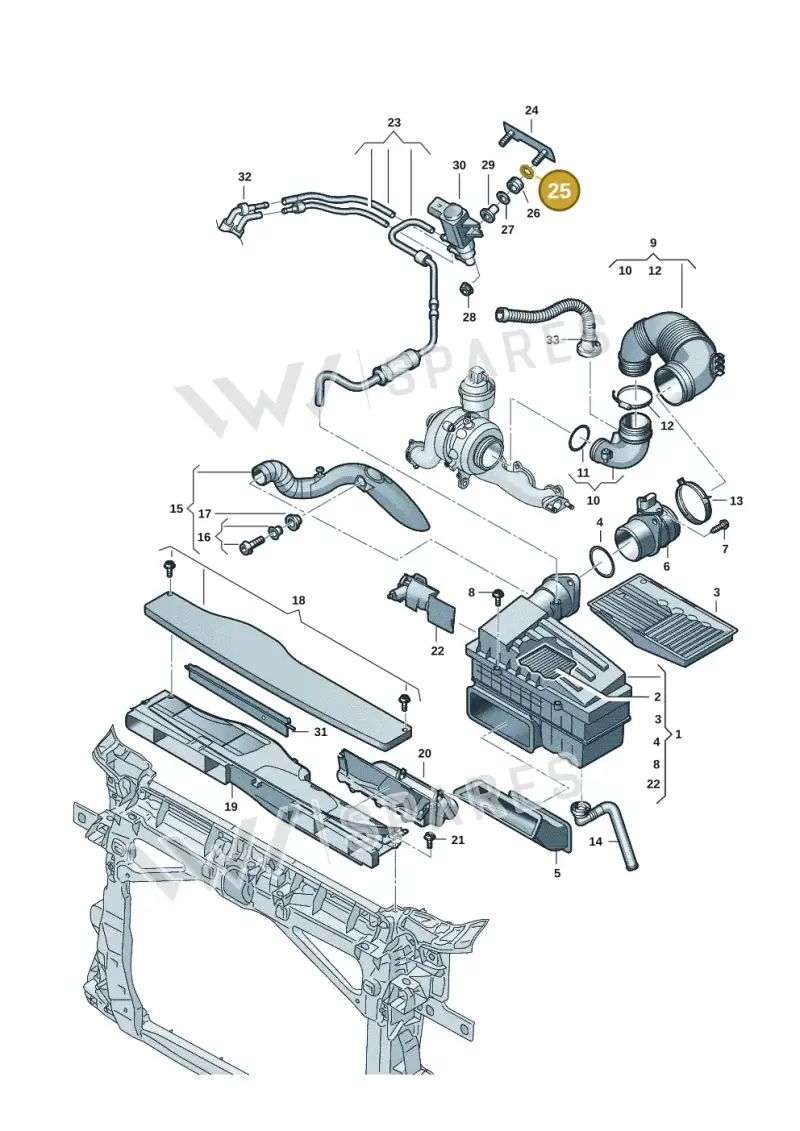 1K0906139A — Skoda Kodiaq (2024-) diagram 57x129300, position 25