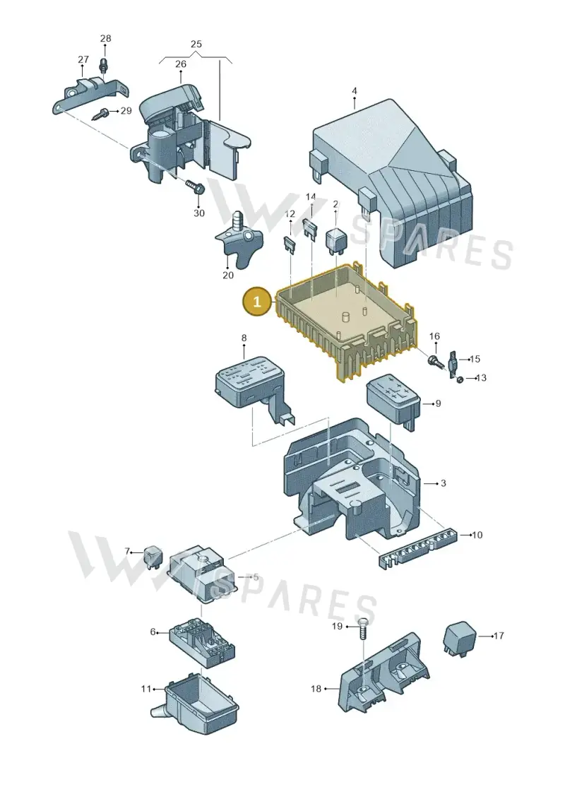 1K0937124Q — Skoda Superb comfort (2008-2013) diagram 632937200, position 1