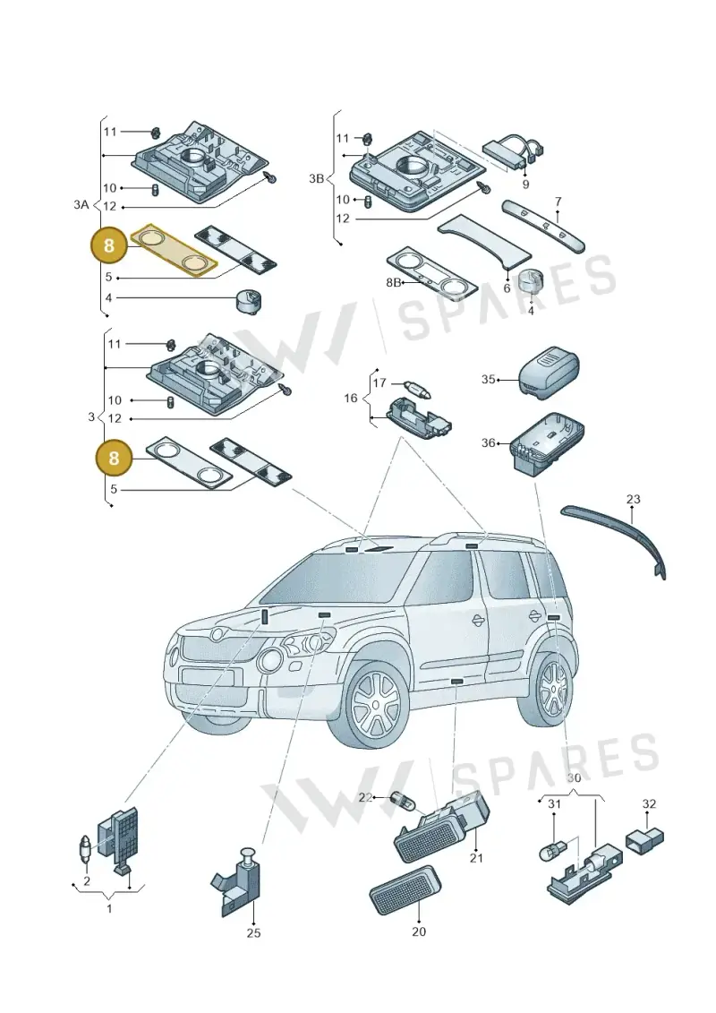 1K0947125P — Skoda Yeti (2013-2017) diagram 666947000, position 8
