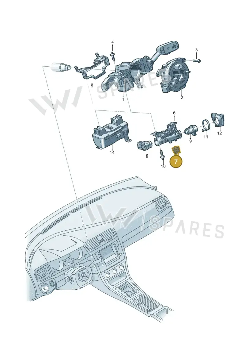 1K0953527D — Skoda Fabia (2021-) diagram 584905070, position 7