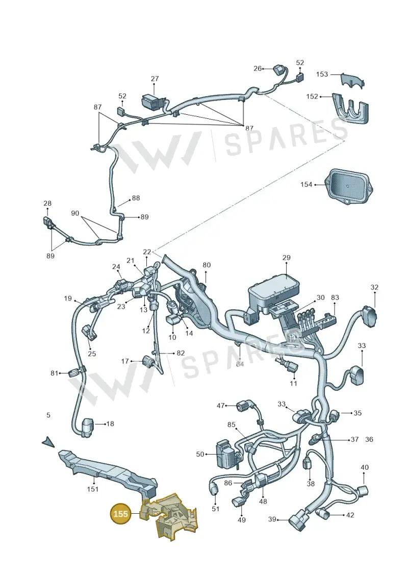 1K0971615DA — Skoda Yeti (2013-2017) diagram 666971810, position 155