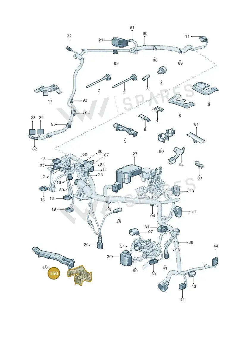 1K0971615DA — Skoda Superb Ambition (2009-2015) diagram 671971810, position 150