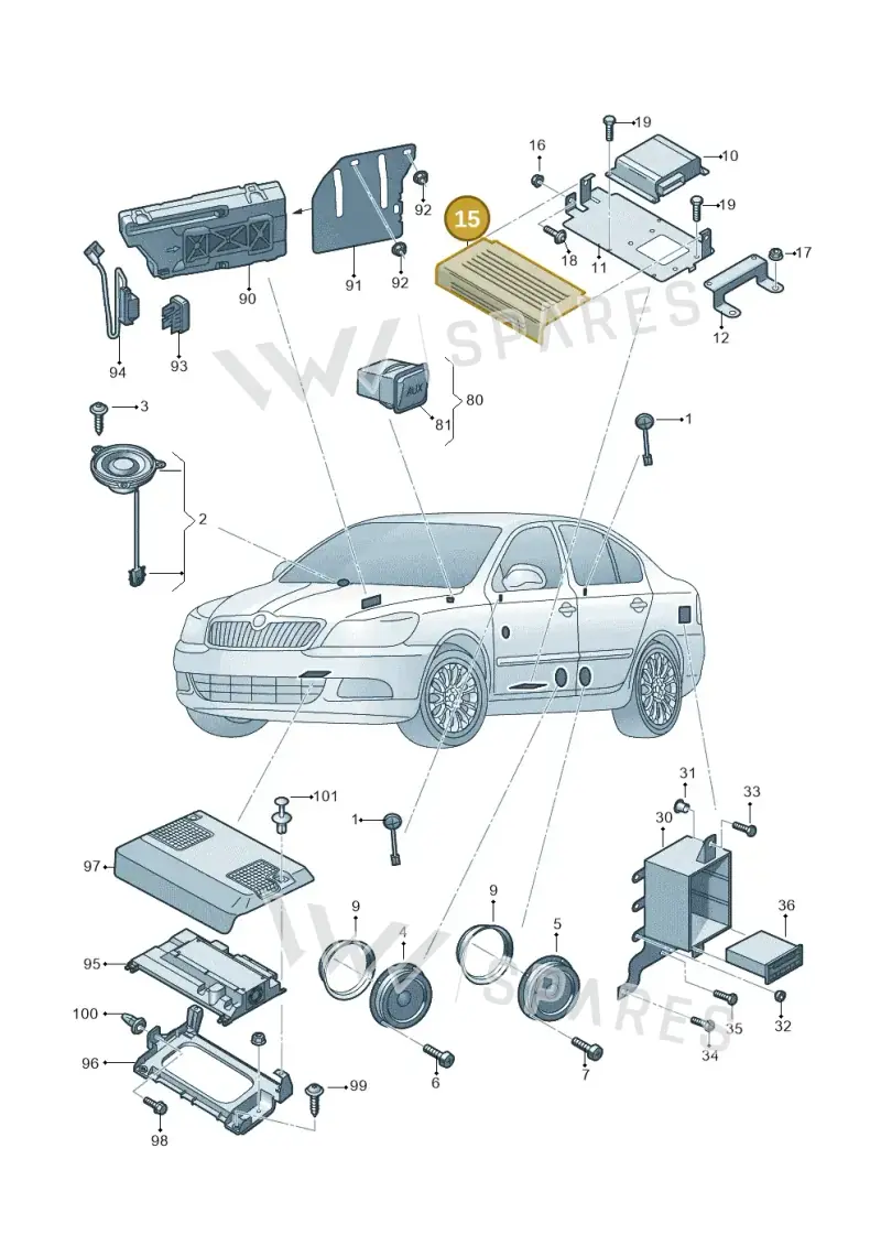 1K0971813B — Skoda Octavia (2017-2020) diagram 753000040, position 15