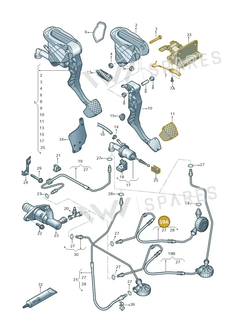 1K1721480B — Skoda Yeti (2013-2017) diagram 409721250, position 19A