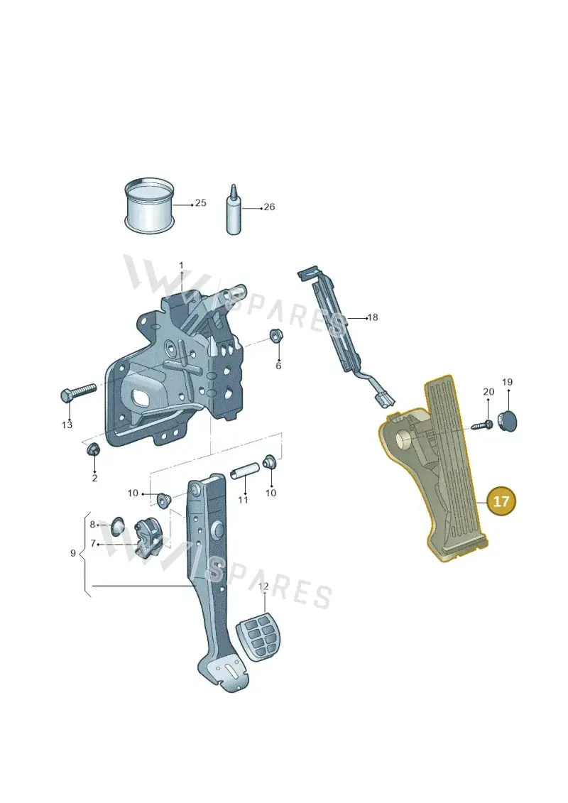 1K1721503BE — Skoda Yeti (2013-2017) diagram 767721600, position 17