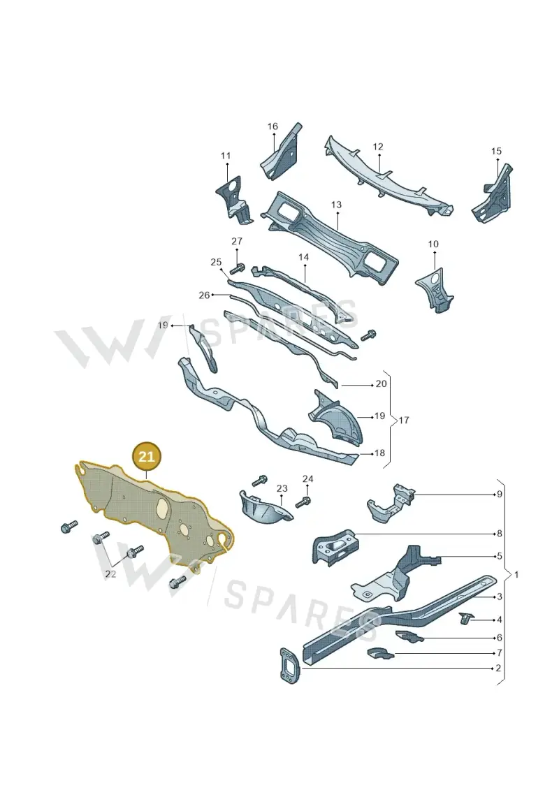 1K2804011H — Skoda Yeti (2013-2017) diagram 666803000, position 21