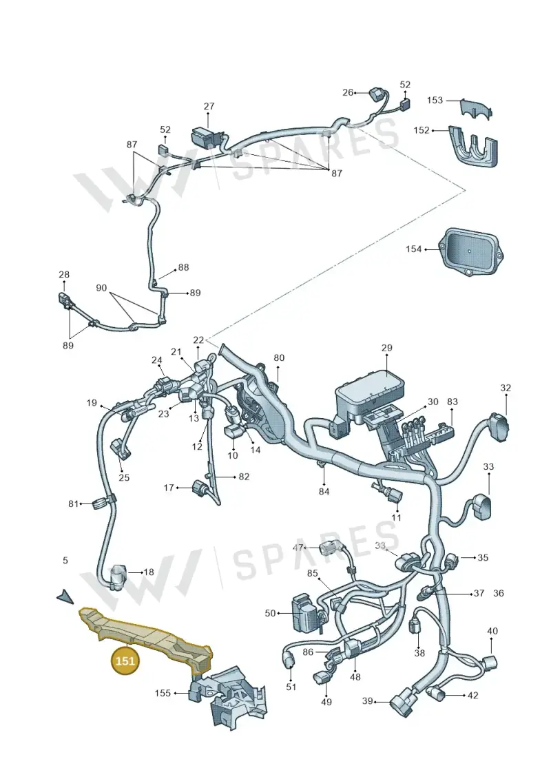 1K2971615A — Skoda Yeti (2013-2017) diagram 666971810, position 151