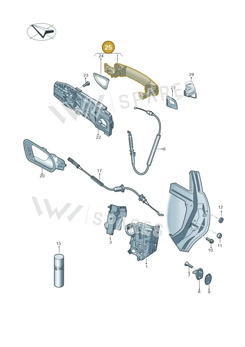 1K8837205FGRU — Skoda Superb (2013-2015) diagram 672839000, position 25