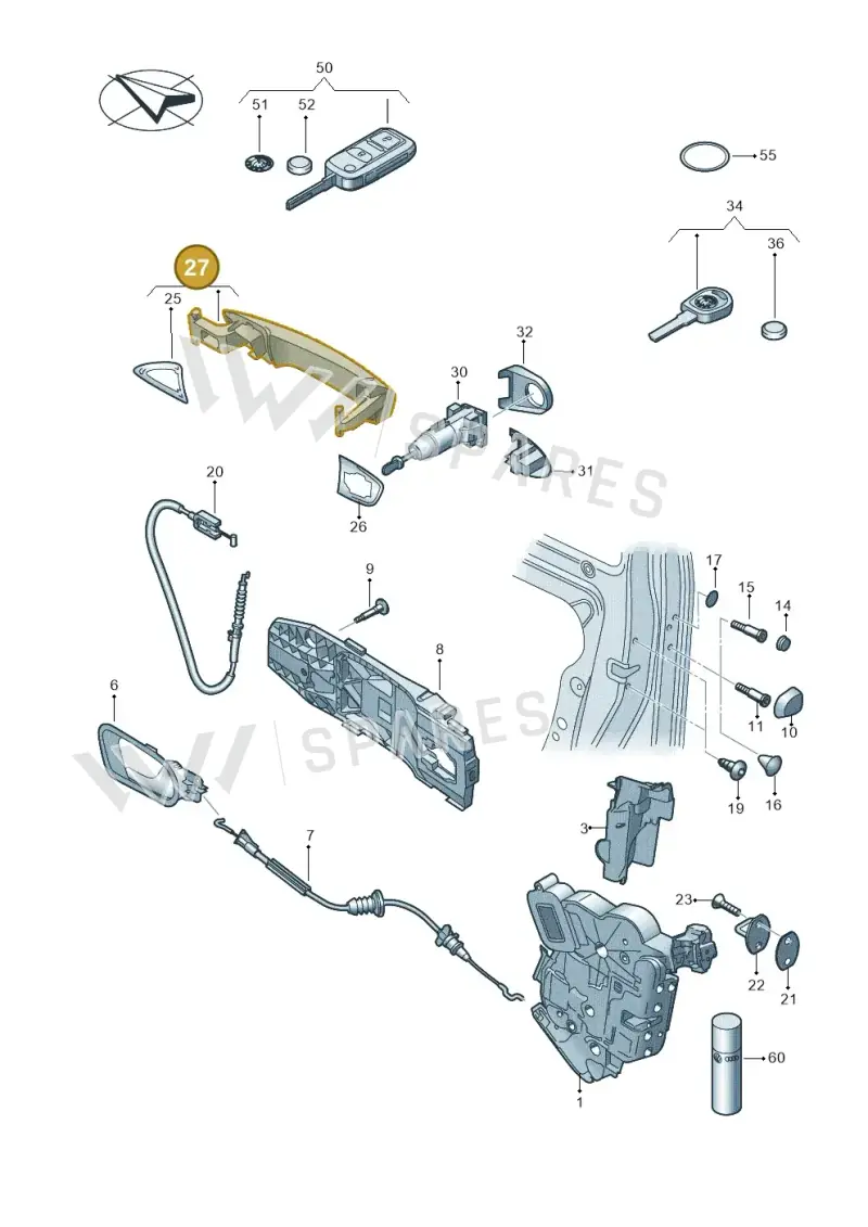 1K8837206FGRU — Skoda Superb (2013-2015) diagram 727837000, position 27