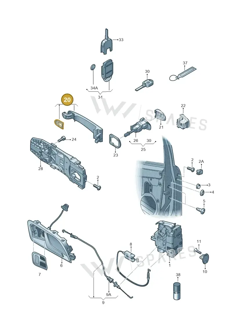 1K8837206HGRU — Skoda Superb comfort (2008-2013) diagram 632837000, position 20