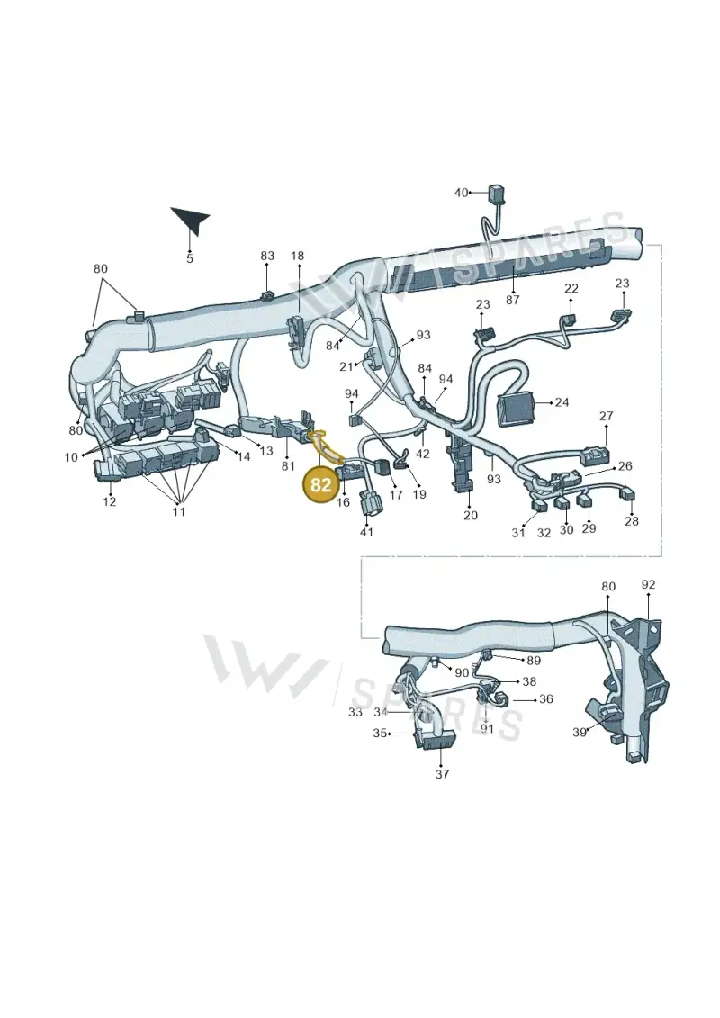 1K8971616 — Skoda Octavia ambiente (2008-2013) diagram 663971870, position 82