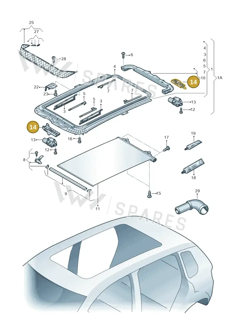 1K9898302 — Skoda Yeti (2009-2013) diagram 666877100, position 14