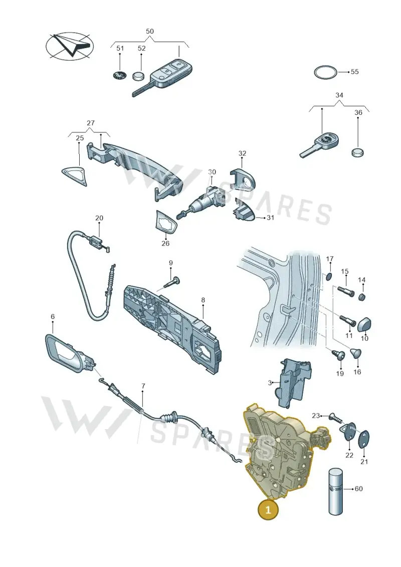 1S1837016G — Skoda Citigo (2019-2021) diagram 727837000, position 1