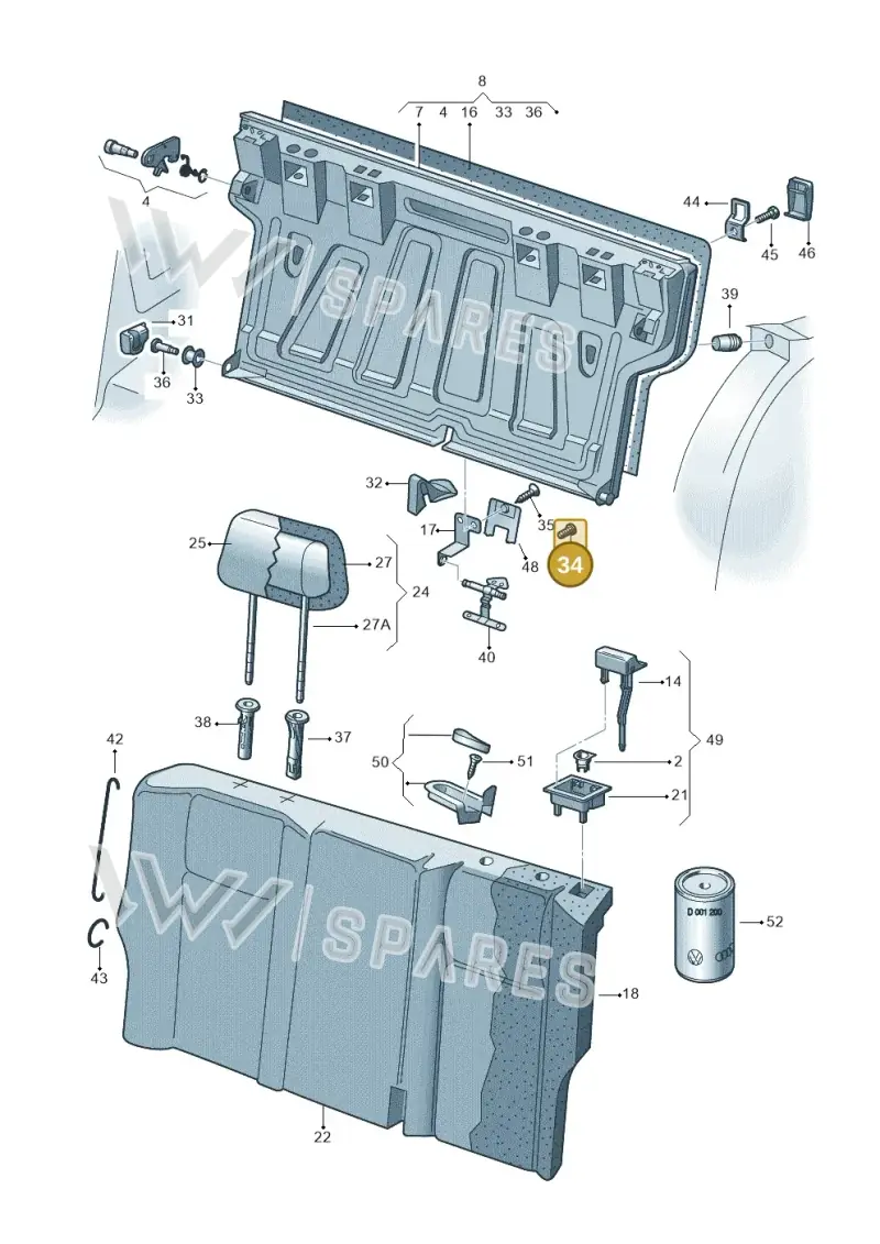 1U0863142 — Skoda OCTAVIA/COMBI/4X4 (1996-2000) diagram 203885600, position 34