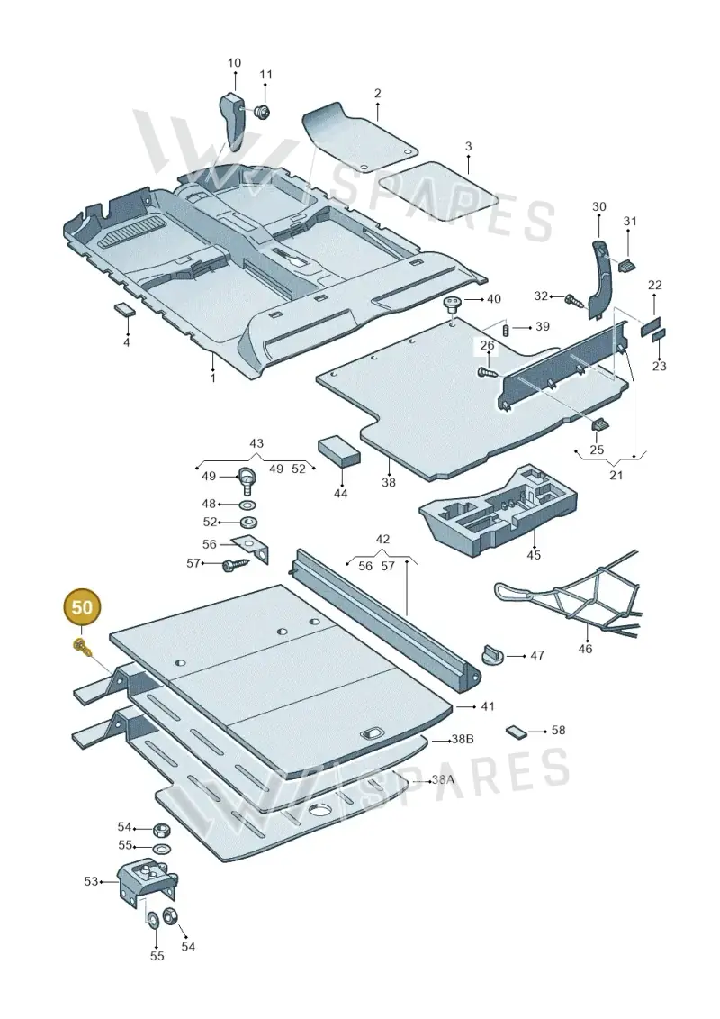 1U0863142 — Skoda OCTAVIA/COMBI/4X4 (1996-2000) diagram 252863000, position 50