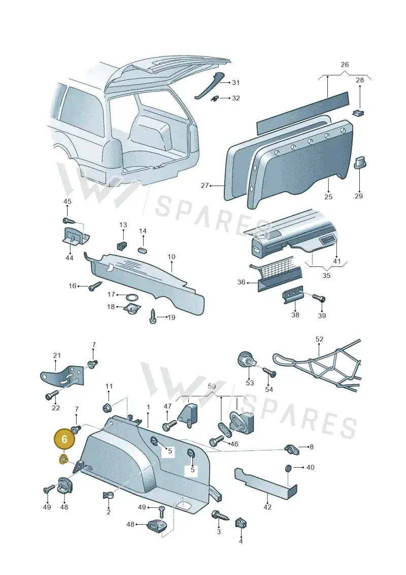 1U0863142 — Skoda OCTAVIA/COMBI/4X4 (1996-2000) diagram 252867850, position 6