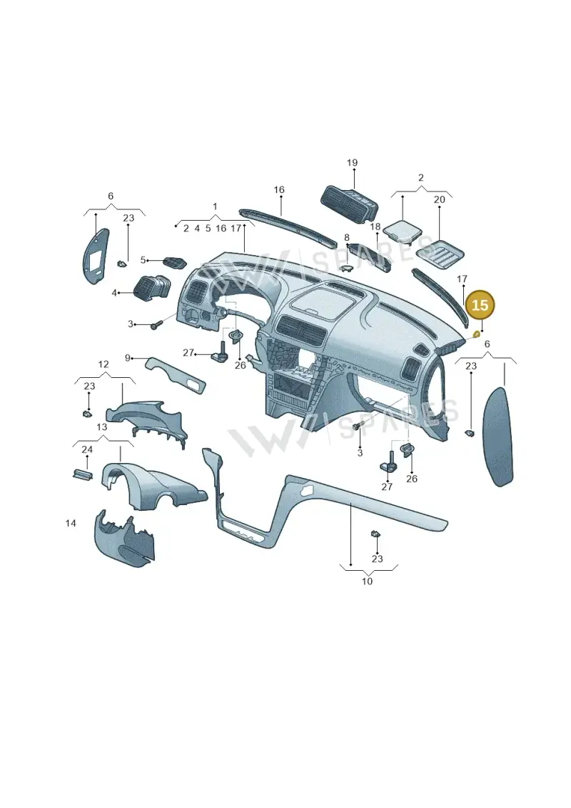 1Z0807263 — Skoda Yeti (2013-2017) diagram 767857100, position 15