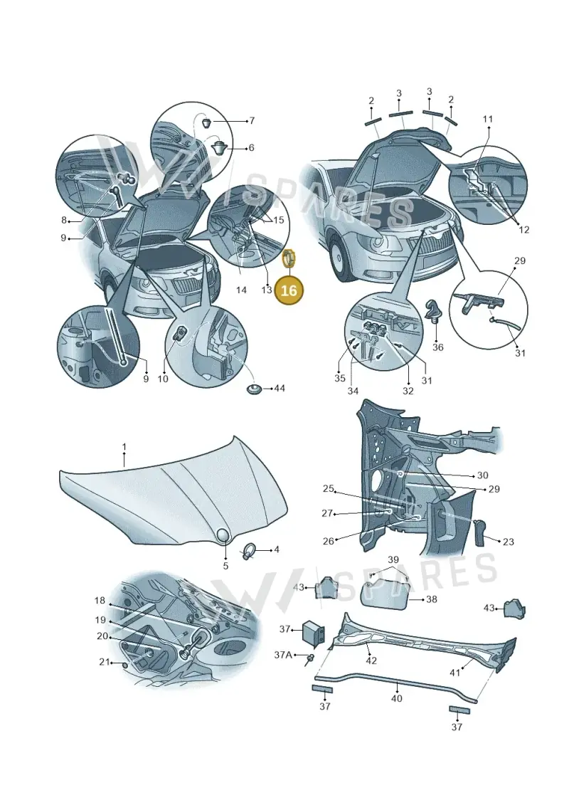 1Z0823429 — Skoda Superb (2013-2015) diagram 768823100, position 16