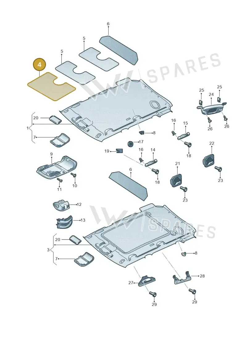 1Z0867817F — Skoda Yeti (2013-2017) diagram 666867550, position 4