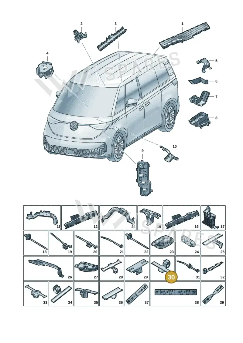 1Z0971738A — Volkswagen ID. Buzz (2022-2025) diagram 15a972001, position 30