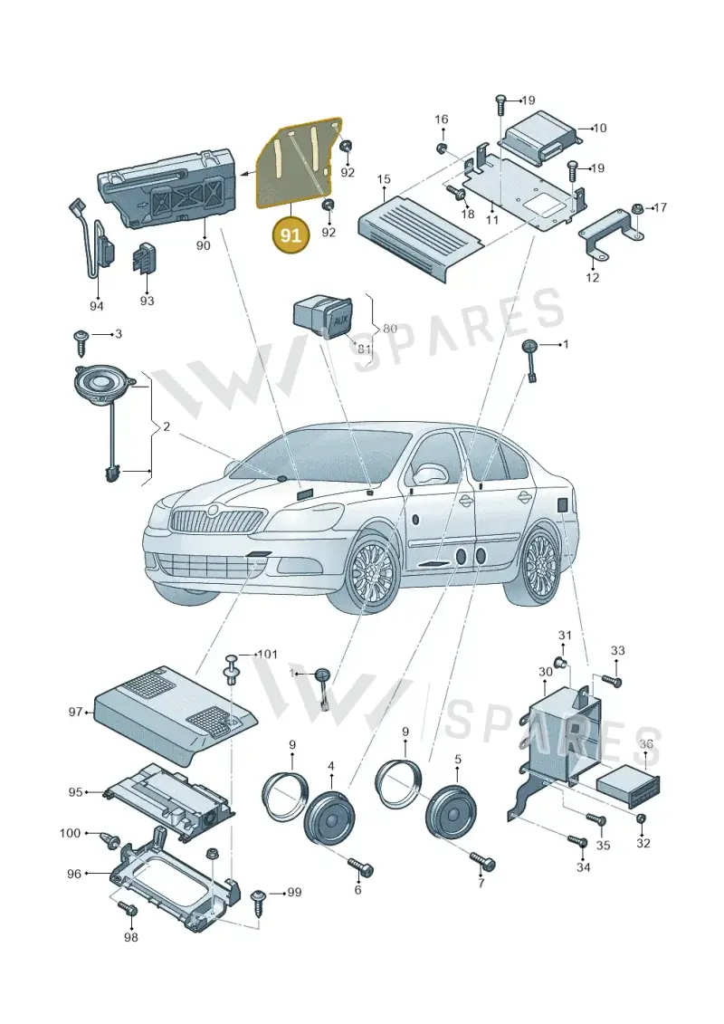 1Z1035643 — Skoda Octavia (2017-2020) diagram 753000040, position 91