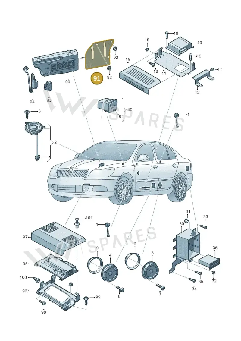 1Z2035643 — Skoda Octavia (2017-2020) diagram 753000040, position 91