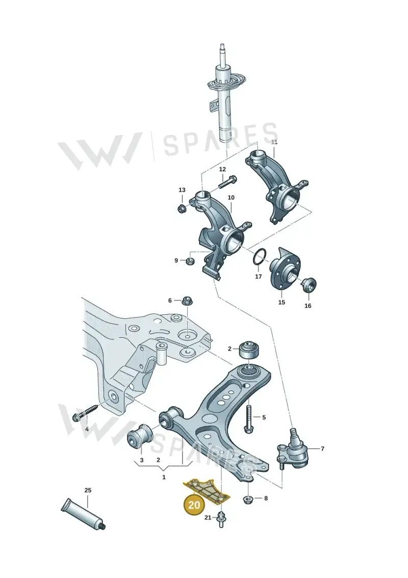 2Q0407117A — Skoda Fabia (2021-) diagram 837407001, position 20
