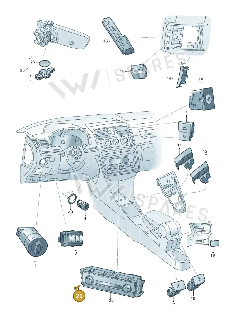 2Q0807300 — Skoda Kamiq (2019-) diagram 584941050, position 21