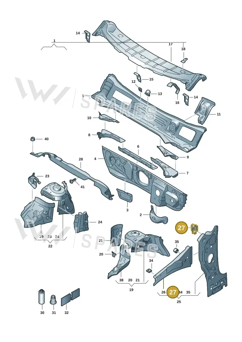 2Q0857021 — Skoda Fabia (2021-) diagram 6vn805050, position 27