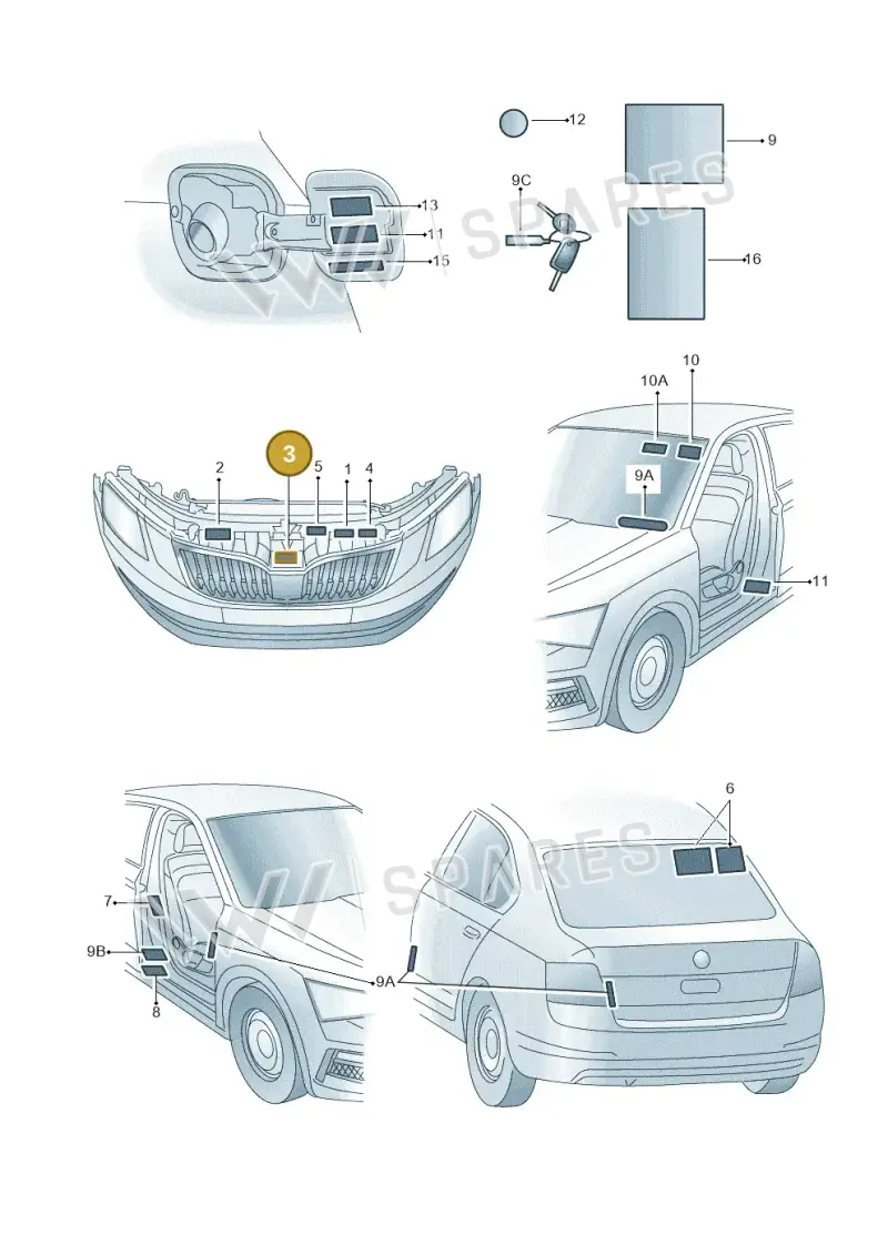 3AA010805D — Skoda Octavia (2017-2020) diagram 805010010, position 3