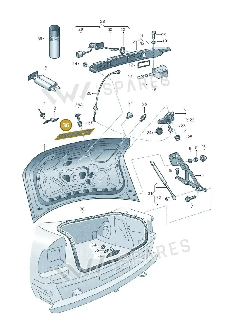 3B0827633C — Skoda SUPERB                 02> (2001-) diagram 226827100, position 36