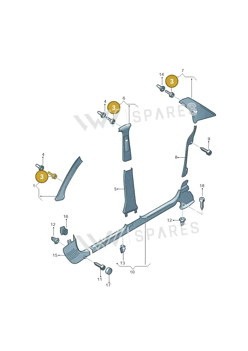 3B0880385B — Skoda SUPERB                 02> (2001-) diagram 265867650, position 3