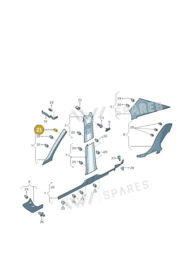 3B0880385B — Skoda Fabia (2021-) diagram 6vn867065, position 21