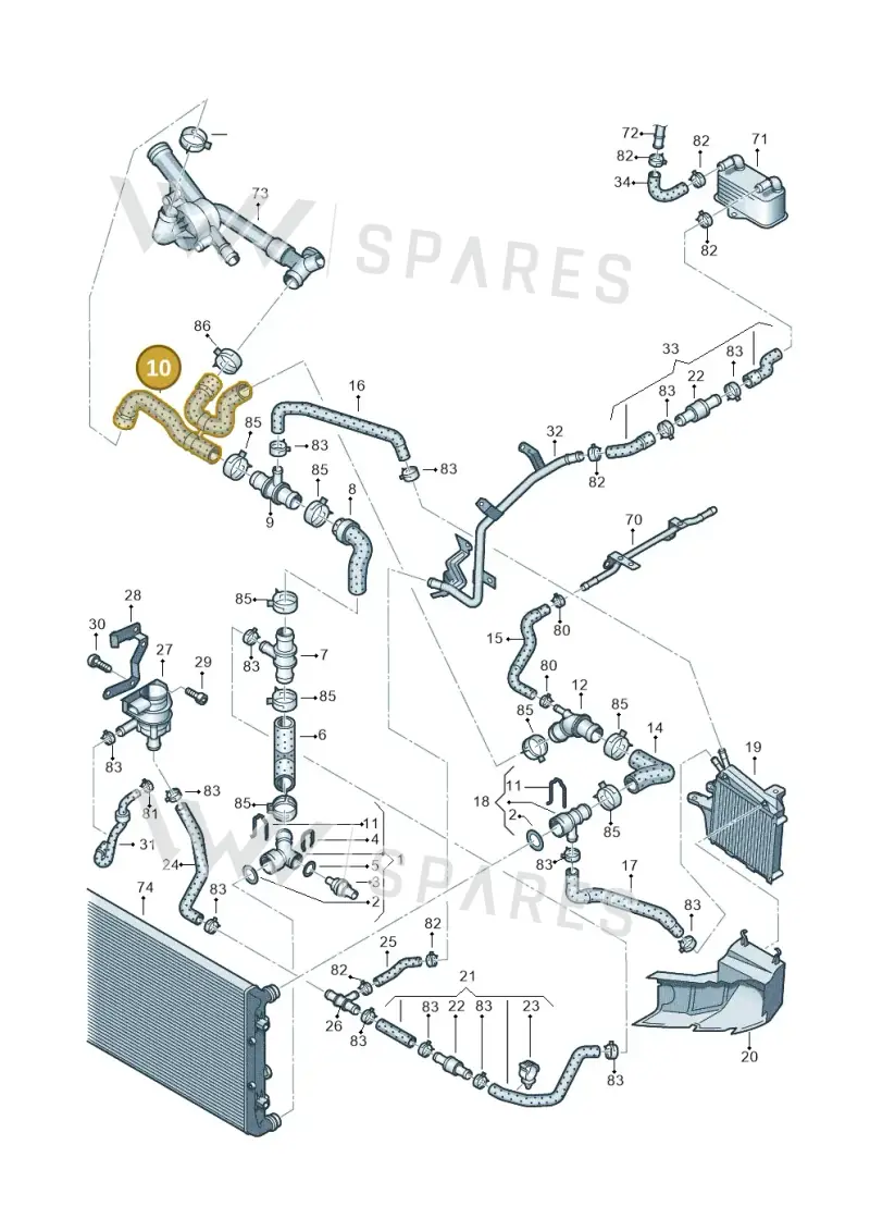 3C0121049H — Skoda Superb (2013-2015) diagram 460121330, position 10