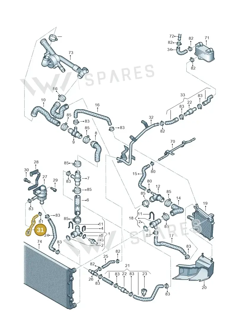 3C0121063E — Skoda Superb (2013-2015) diagram 460121330, position 31