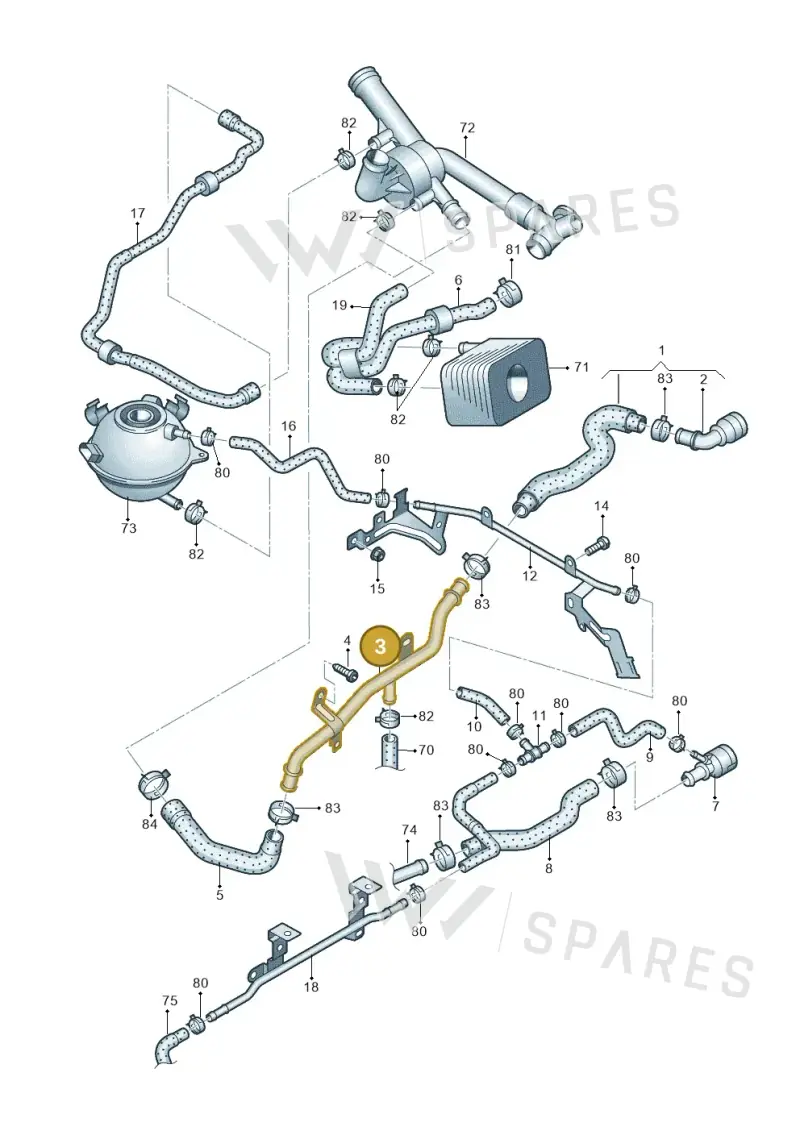 3C0121070AB — Skoda Superb (2013-2015) diagram 460121340, position 3