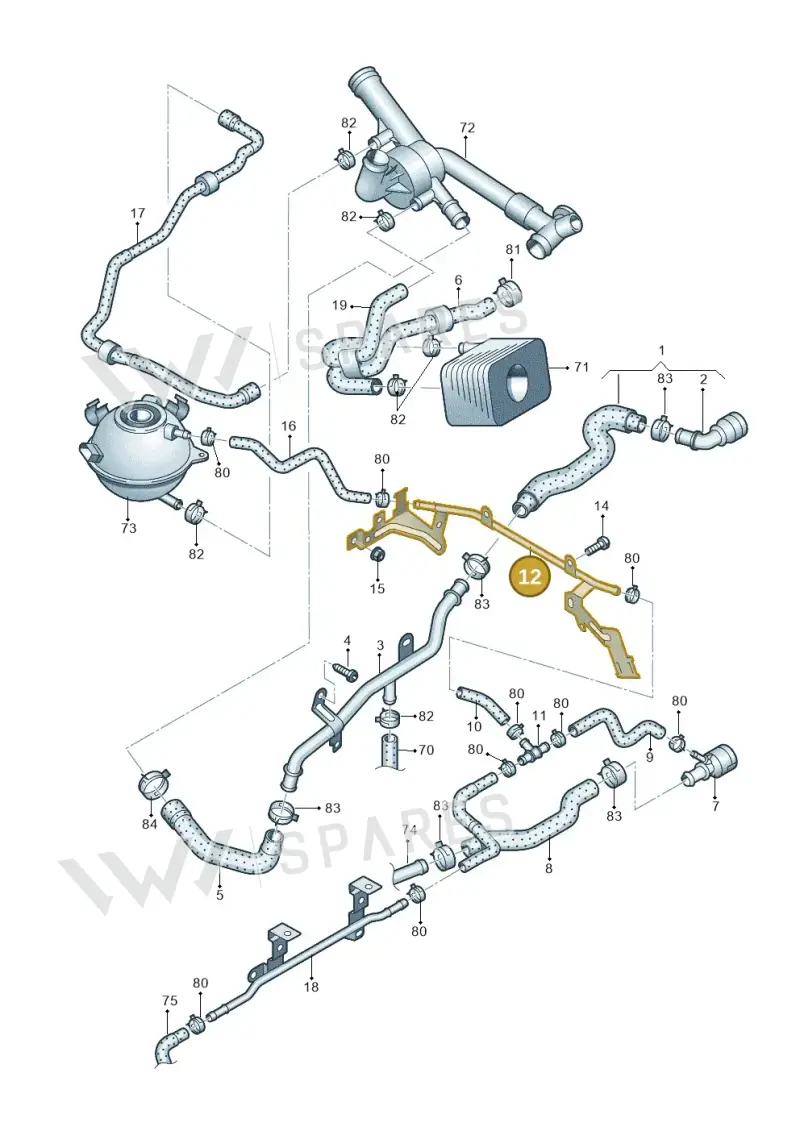 3C0121070AJ — Skoda Superb (2013-2015) diagram 460121340, position 12