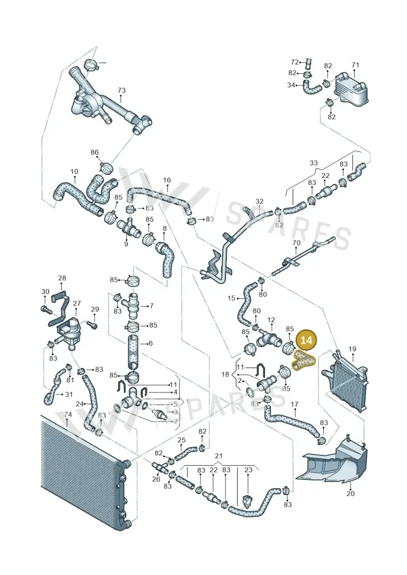 3C0121101N — Skoda Superb (2013-2015) diagram 460121330, position 14