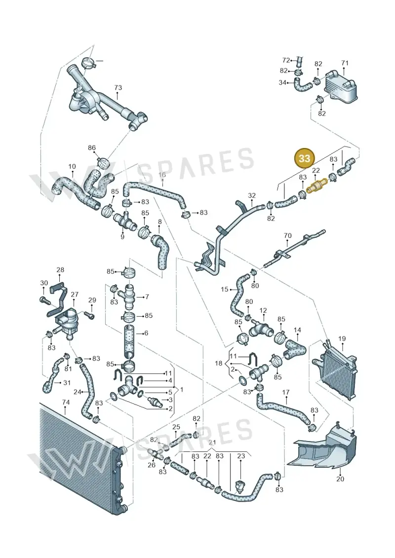 3C0122096G — Skoda Superb (2013-2015) diagram 460121330, position 33