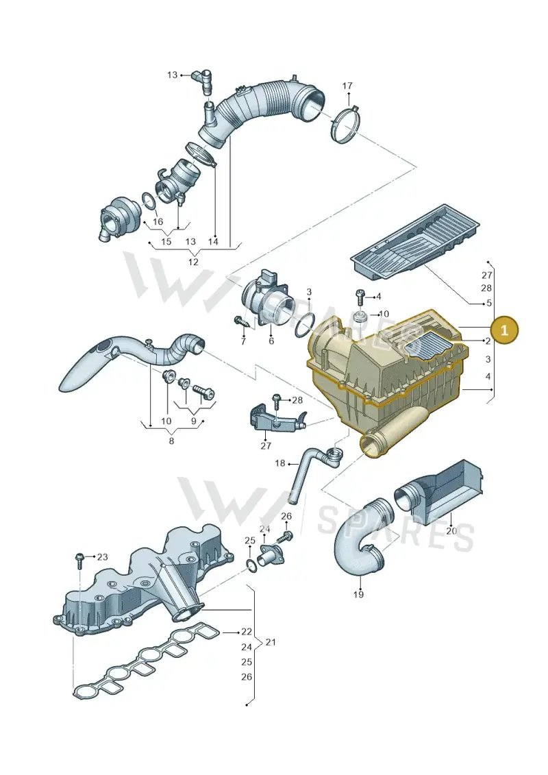 3C0129607BD — Skoda Yeti (2013-2017) diagram 737129400, position 1