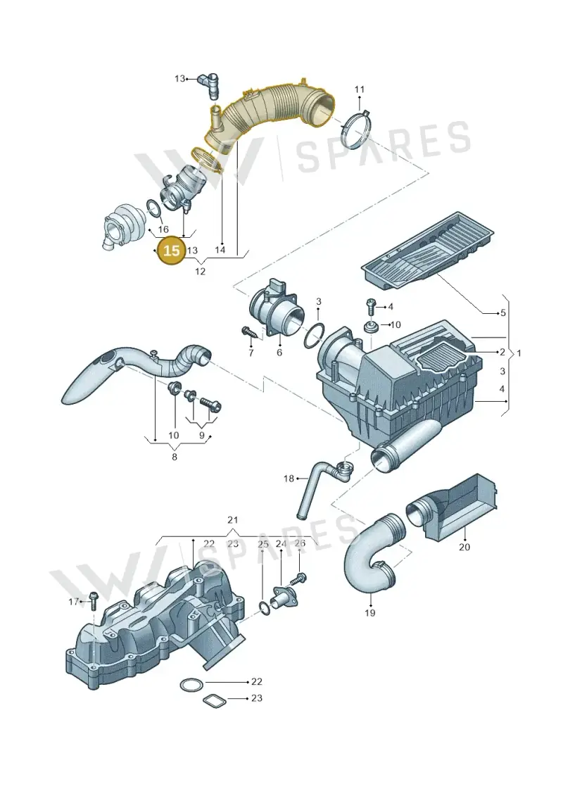 3C0129635 — Skoda Superb (2013-2015) diagram 694129500, position 15