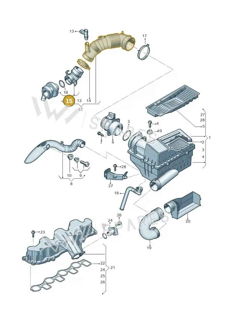 3C0129635 — Skoda Yeti (2013-2017) diagram 737129400, position 15
