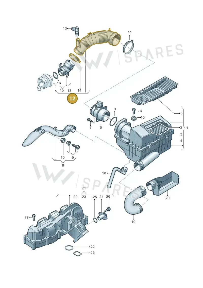 3C0129654AG — Skoda Superb (2013-2015) diagram 694129500, position 12